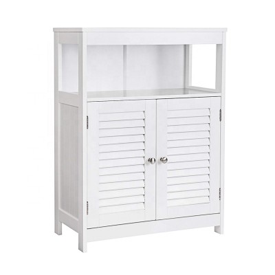 Modern White Bathroom Storage Floor Cabinet Free Standing Cabinet