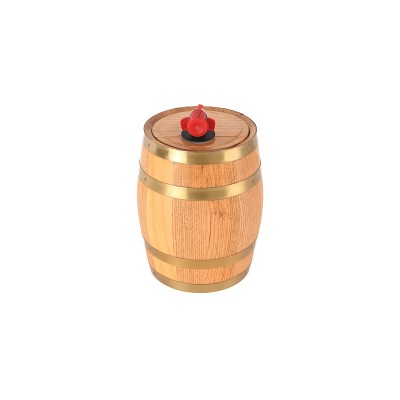 Custom 3L Oak Wine Barrel With Golden Steel Hoops For Aging used oak wine barrels