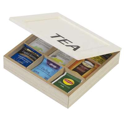 High quality MDF wood tea bag organizer chest Tea packaging box